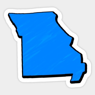 Bright Blue Missouri Outline Sticker